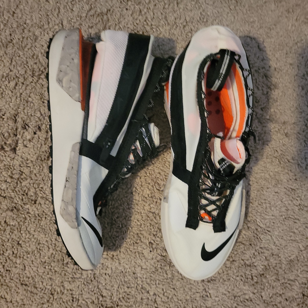 Nike ACG White and Black Sneakers with Orange Accents